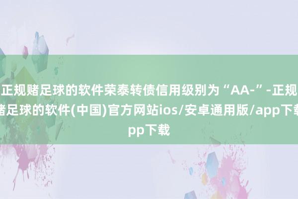 正规赌足球的软件荣泰转债信用级别为“AA-”-正规赌足球的软件(中国)官方网站ios/安卓通用版/app下载